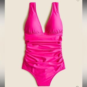 NWT J.Crew Ruched V-neck one-piece Swimsuit